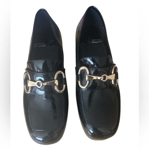Jeffrey Campbell Women’s Student Platform Loafer Horsebit Chunky Heel Black 9.5